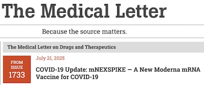 Medical Letter: mNEXSPIKE – a new Moderna COVID-19 vaccine