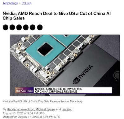 Lowenkron, et al. @ Bloomberg: Trump demands cut of sales