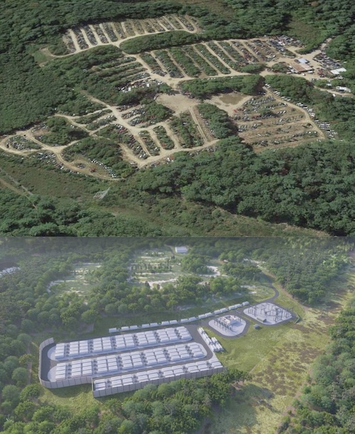 WBUR: Top, former junkyard; bottom, proposed battery site