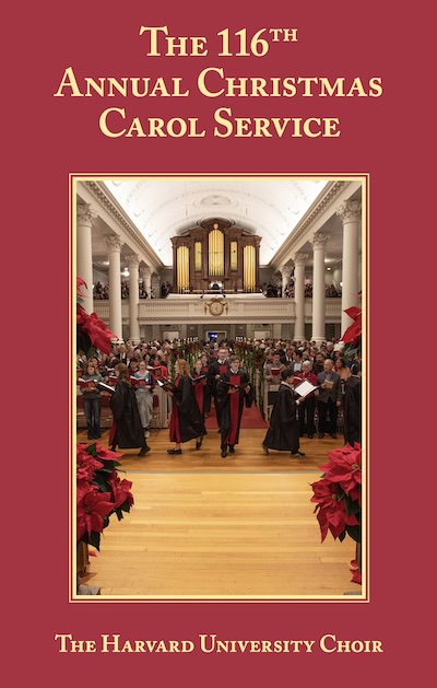 Program for the 2025 Harvard Christmas Carol Service