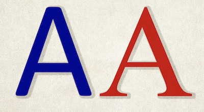Guardian illustration: Calibri san-serif (left) vs Times New Roman serif (right)