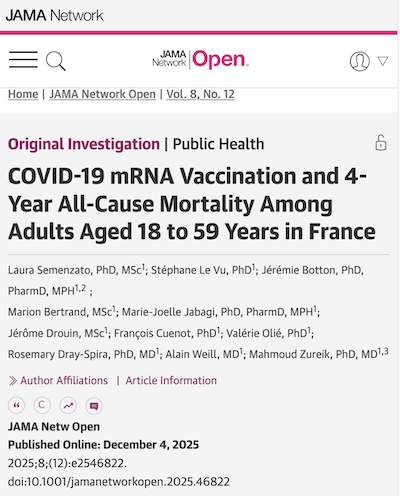 Semenzato, et al. @ JAMA: COVID-19 mRNA vaccination and mortality in France
