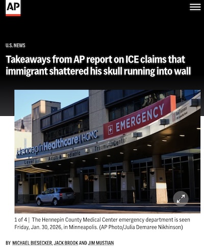 Biesecker, et al. @ AP: ICE claims man's 8 skull fractures and 5 brain hemorrhages were self-inflicted