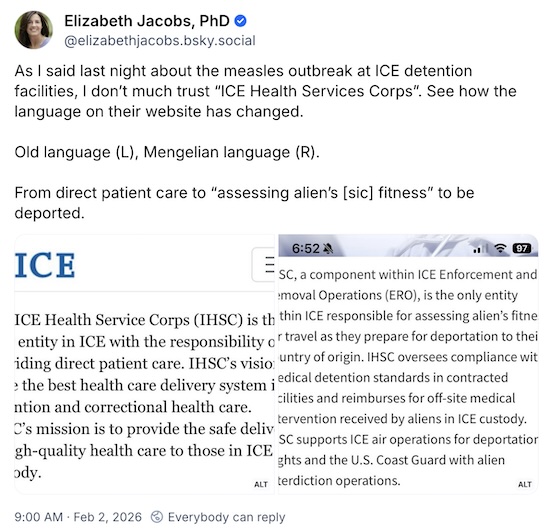 Jacobs @ BlueSky: ICE health care moves from 'patient care' to 'assessing alien fitness for deportation'