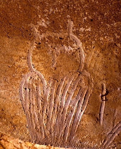 An owl carving in Chauvet Cave, France, approximately 32,000 years old