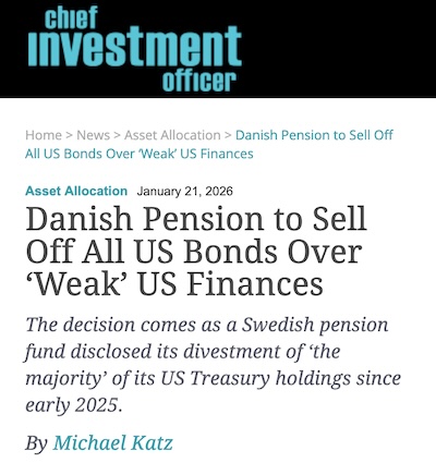 Katz @ CIO: Swedish, Danish pension funds selling off US Treasury bonds