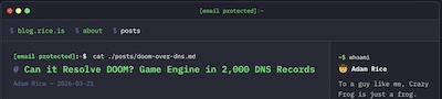 Rice @ his blog: DOOM distributed by DNS