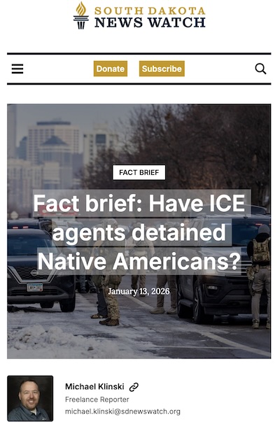 Klinski @ SD News Watch: Yes, ICE agents have detained Native Americans