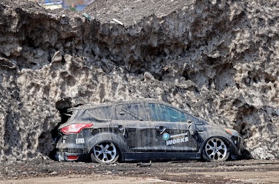Some scrap vehicles were uncovered at the New Washington Street, Somerville snow farm dump on April 14, 2026.David L. Ryan/Globe Staff