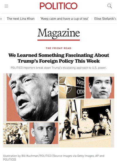 Politico reporters: Trump Foreign Policy
