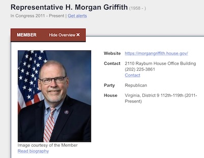 Rep H Morgan Griffith (R-VA 9)