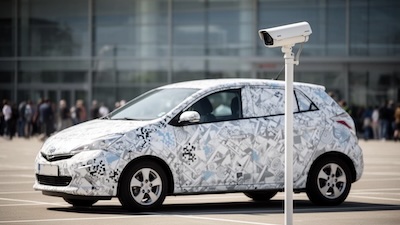 BigGo Finance: Example of an adversarial-patterned car wrap