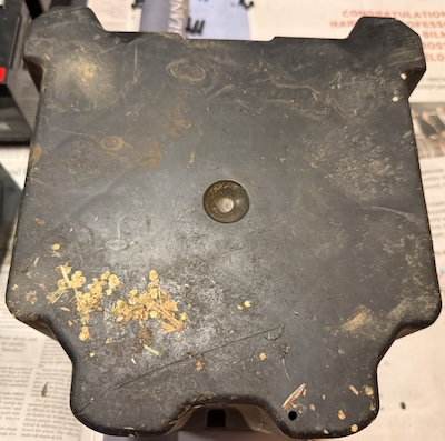 Battery surgery: bottom view, including strange drain hole?