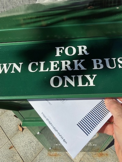 Ballot going into drop-box
