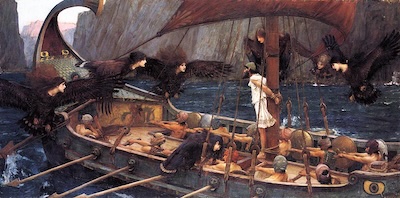 English pre-Raphaelite painting by John William Waterhouse: Ulysses and the Sirens