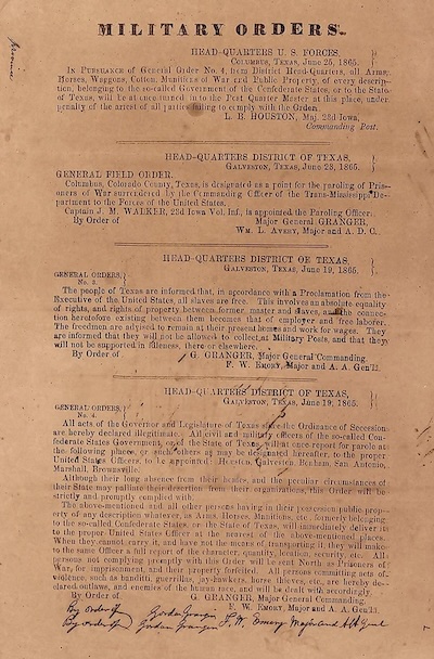 Juneteenth General Order 3, printed version